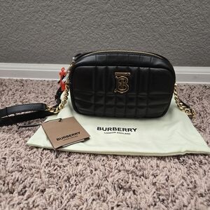 Burberry Black Quilted Leather Crossbody Bag